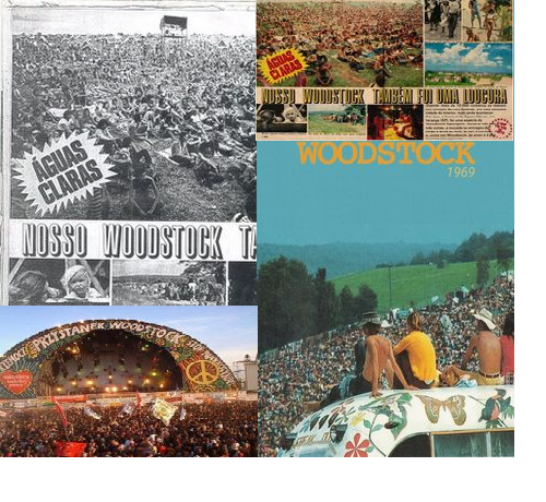 fotos da multidão destes dois woodstocks